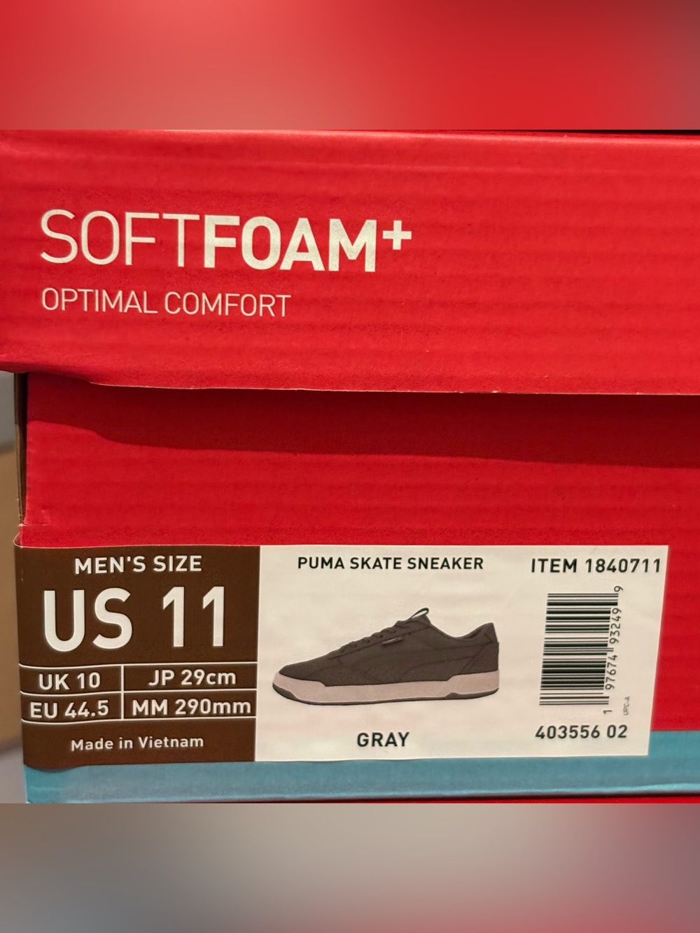 PUMA Men's Skate Sneaker SoftFoam Lace Up Shoes Gray Size 11  New In Box - Picture 5 of 5